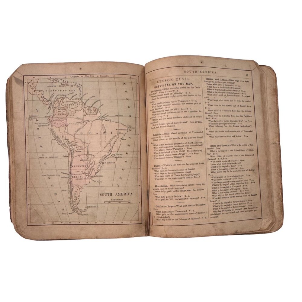 Colton's New Introductory Geography 1875 Hardback Book D. D. Merrill Damage READ - Picture 10 of 16